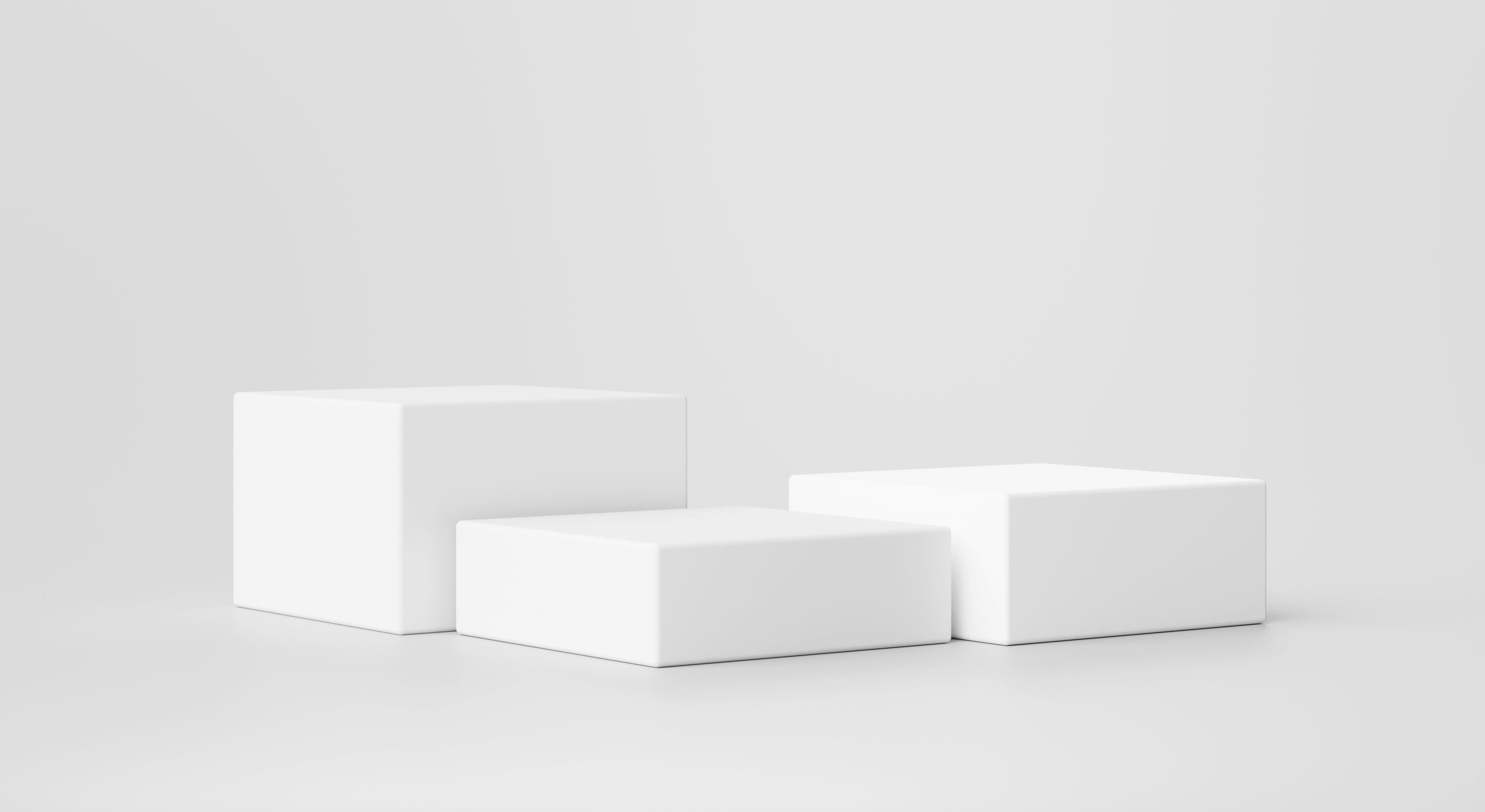 White minimal podium pedestal product display platform for product placement background 3d rendering